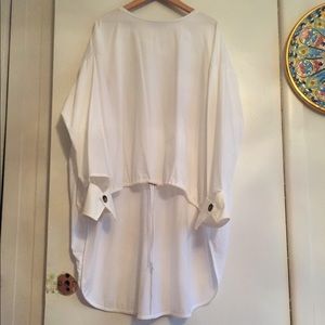 Zara white shirt top tunic S cotton